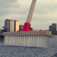 小海牛47CM长柄刷子硬毛地板一把装(把)刷卫生间地刷瓷砖刷地板清洁刷-长柄尼龙地板刷