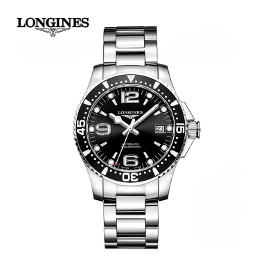 LONGINES 浪琴康卡斯系列商务时尚钢带机械男表L3.841.4.56.6