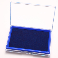得力9864蓝色海绵长方形大号铜章橡皮章速干印台印泥油性印台137*88mm(盒)