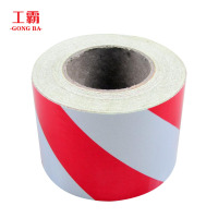 工霸(GONGBA)反光胶带 反光条反光膜反光贴 红白斜纹10cm*25m 1卷