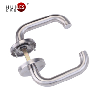 企购优品不锈钢圆管防火门把手 适配门厚35-50mm