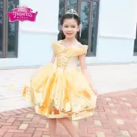 Disney迪士尼女童晚礼服公主裙冰雪奇缘美女与野兽贝儿裙演出礼服