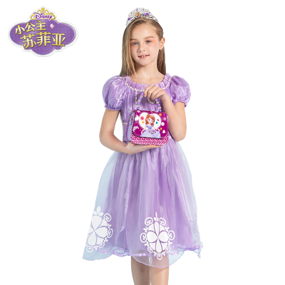 Disney迪士尼童装苏菲娅公主裙女童小孩婴幼儿洋气蓬蓬纱连衣裙