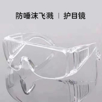 透明框护目镜ZS 防飞沫飞溅 防护眼镜 平光防尘眼镜 近视眼可戴 1副装