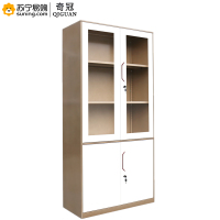 奇冠(QIGUAN)咖白套色钢制大器文件柜 板厚0.7mm W900*D400*H1850(J)