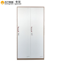 奇冠(QIGUAN)咖白套色钢制二门更衣柜 板厚0.7mm W900*D500*H1850