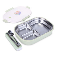 美厨 MCFT739 304不锈钢饭盒 加大加深3格学生饭盒便当盒 (单位:个)