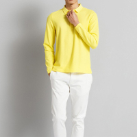 鄂尔多斯ERDOS 春夏翻领纯棉简约百搭长袖男式T恤