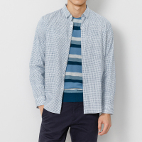 鄂尔多斯ERDOS 春夏棉质休闲通勤男式长袖衬衫