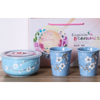 正坤D031 雪花一碗二水杯套装