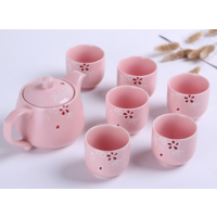 正坤JP-B003 7头亚光樱花茶具套装