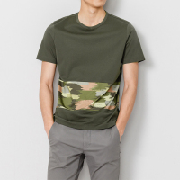鄂尔多斯ERDPS 春夏纯棉长绒棉迷彩圆领短袖男式T恤
