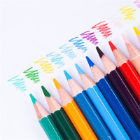 得力(deli) 68123/24色彩色铅笔带卷笔刀（12支/筒）