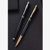 罗氏宝珠笔商务签字笔水性笔芯磨砂中性笔大容量笔