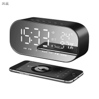 渥赢 V5无线蓝牙音箱家用重低音炮手机迷你小闹钟音响3D环绕大音量 太空灰 官方标配