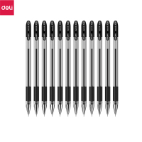 得力(deli) 33460 0.38mm全针管中性笔签字笔 12支/盒