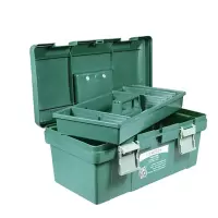 世达(SATA)95163 塑料工具箱手提翻盖维修工具箱18英寸 绿色 (单位:个)