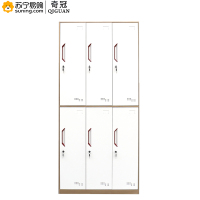 奇冠(QIGUAN)*H1850咖白套色钢制六门更衣柜 板厚0.7mm W900*D500*H1850