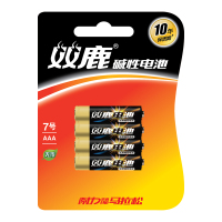 双鹿7号精品碱性电池6粒/卡 适用于儿童玩具/血压计/血糖仪/鼠标/遥控器等 LR03/AAA电池 (CWHL)