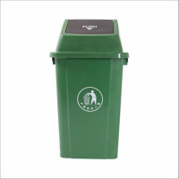 惠洁(huijie)分类塑料垃圾桶户外垃圾桶100L方形垃圾桶可定制YY-100D绿色6只装