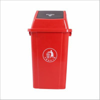 惠洁(huijie)分类塑料垃圾桶户外垃圾桶100L方形垃圾桶可定制YY-100D红色6只装