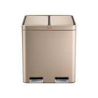 优百纳/Upella 不锈钢脚踏式分类垃圾桶 大号带盖双桶干湿分离14+14L缤纷28L