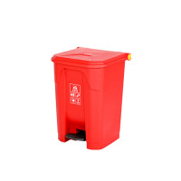 惠洁(huijie)塑料分类垃圾桶户外垃圾桶65L脚踏垃圾桶可定制YY-D149红色20只装