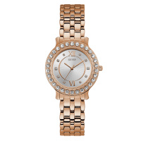 GUESS水晶华美银金拼色盘石英腕表W1062L3