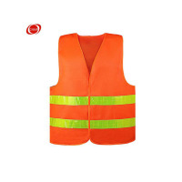 谋福CNMF 8027 反光背心晶格环卫马甲工作服 荧光橙 (单位:件)