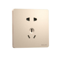 德力西 CD821系列 10A正五孔插座 香槟金纯平大板 (单位:个)