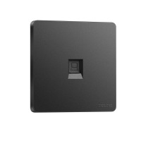 德力西 CD821系列 八芯网络电脑插座 磨砂黑纯平大板 (单位:个)