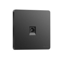 德力西 CD821系列 有线TV电视插座 磨砂黑纯平大板 (单位:个)