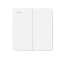 德力西 CD821系列 双开二开单控开关 时尚白纯平大板 (单位:个)