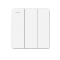 德力西 CD821系列 三联三开双控开关 时尚白纯平大板 (单位：个）