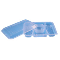 惠洁(huijie)梅洋K01带锁扣5格易拉盒[附带汤碗一个]1300/250ml 60套装