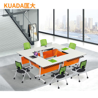 匡大 多功能办公桌1.8米可拼接可移动万向轮折叠桌会议桌翻板培训桌三人桌1800*400