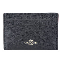 COACH 蔻驰 奢侈品 欧美时尚女士黑色人造革卡包卡夹 F57312 IMBLK