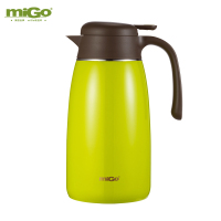 miGo304不锈钢保温壶 绿色家用热水瓶保温瓶保温水壶暖壶大容量2L