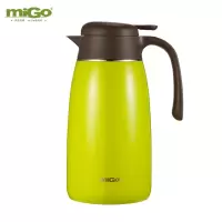 miGo304不锈钢保温壶 绿色家用热水瓶保温瓶保温水壶暖壶大容量2L