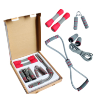 双林 运动器材健身器材套装锻炼体育器材 四件套(跳绳 握力器 哑铃 拉力器)