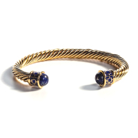 英国进口Halcyon Days绘时光英伦风皇室个性玛雅宝石镀金手镯