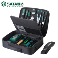 世达(SATA)工具套装32件电子电工工具套装维修组合包箱万用表套装03795