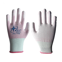XINGYU/星宇 十三针粉尼龙斑马纹PU手套 PU558 8码 12副/包(单位:包)