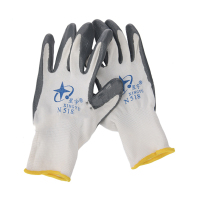 星宇 十三针白尼龙丁腈涂掌手套 N518 7码 灰色涂层 12副/包