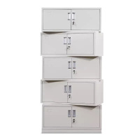 儒佳 分五节铁皮文件柜 冷轧钢板 2000*850*360mm