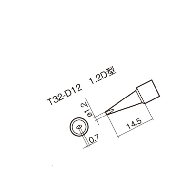 日本白光(HAKKO)FX890 专用焊嘴 T32系列焊嘴 一字(扁平)型T32-D12 (消耗品类不涉及维保)