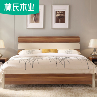 林氏木业储物双人床主卧板式床现代简约全屋卧室家具组合套装CP4A