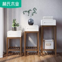 林氏木业 花架 北欧阳台花架子现代简约室内客厅置物架落地式木花几BA1P