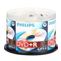 飞利浦(PHILIPS)DVD+R空白光盘/刻录盘 16速4.7G 桶装50片