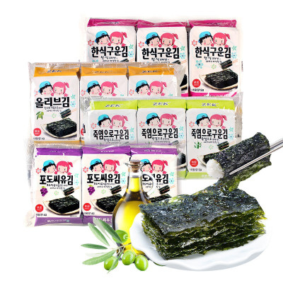 ZEK韩国进口烤海苔四种口味各一袋 紫菜寿司包饭儿童宝宝辅食休闲零食